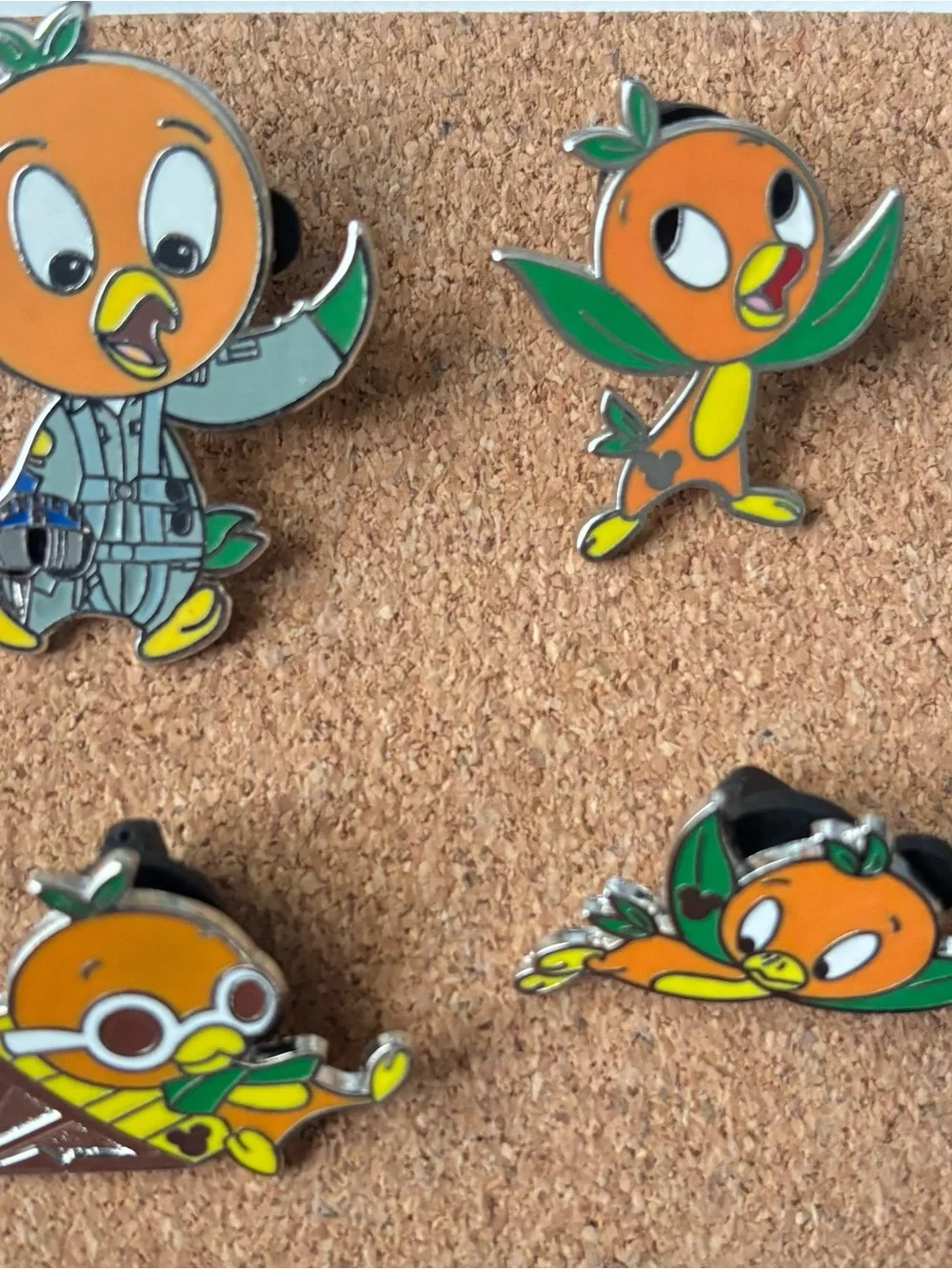 Disney Orange Bird Enamel Pin Set - Orange, Green, Yellow